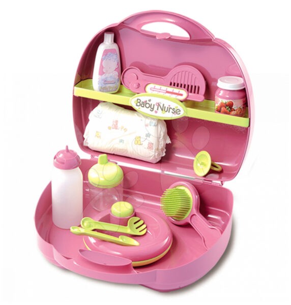 Smoby pelenkázó szett Baby Nurse játékbabának 024395 rózsaszín-zöld gyerek játék webáruház - játék rendelés online Játékbabák gyerekeknek | Játékbaba kiegészítők