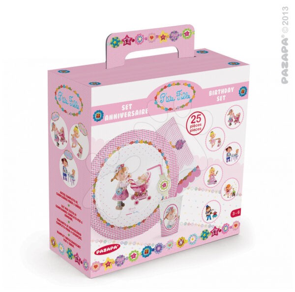 Pazapa edénykészlet születésnapra Birthday Set P'tite Fille 0008 rózsaszín gyerek játék webáruház - játék rendelés online Babakellékek | Babaetetés és szoptatás | Babaétkezési eszközök