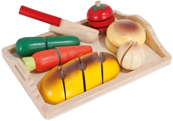Fa vágódeszka élelmiszerekkel Chopping Board Eichhorn 24 hó-tól gyerek játék webáruház - játék rendelés online Játékkonyhák | Fa játékkonyhák