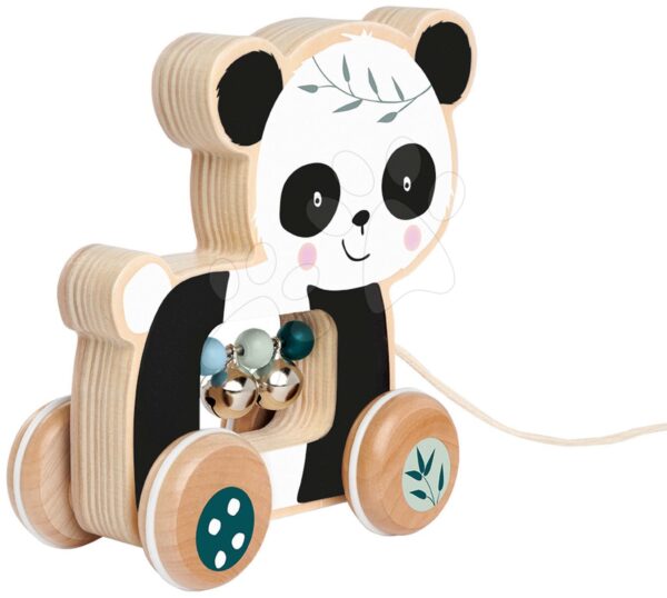 Fa húzható állatka Push along Animal Eichhorn csengettyűkkel panda majmocska 12 hó-tól gyerek játék webáruház - játék rendelés online Bébijátékok | Érzékek és motorika fejlesztése   | Húzható játékok