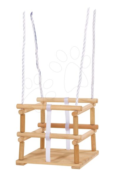 Fa hinta Wooden Baby Swing Outdoor Eichhorn natúr 140-210 cm hosszú 30*30 cm ülőke 20 kg teherhirás 12 hó-tól gyerek játék webáruház - játék rendelés online Kerti játékok  | Hinták | Gyerekhinták