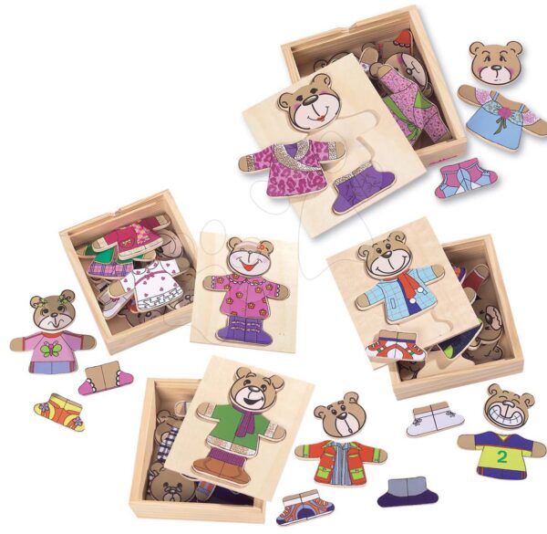 Fa puzzle mackó Bear Puzzle Eichhorn 20 darabos váltóruhával 24 hó-tól gyerek játék webáruház - játék rendelés online Fa gyerekjátékok | Fa oktatójátékok