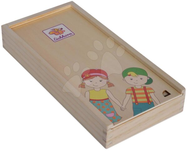 Fa puzzle emberi test Body Puzzle with Wooden Box Eichhorn 18 darabos dobozban 24 hó-tól gyerek játék webáruház - játék rendelés online Fa gyerekjátékok | Fa oktatójátékok