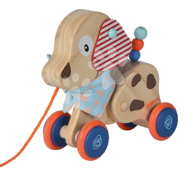 Fa húzható kutya Dog Pull-along Animal Eichhorn mozgó fejjel 12 hó-tól gyerek játék webáruház - játék rendelés online Bébijátékok | Érzékek és motorika fejlesztése   | Húzható játékok