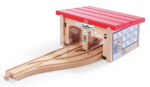 Kiegészítő vasúti pályához Train Engine Shed Eichhorn vasúti depo sínekkel 6 részes gyerek játék webáruház - játék rendelés online Fa gyerekjátékok | Favonatok