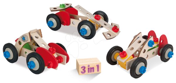 Fa építőjáték sportkocsik Constructor Racer Eichhorn 3 modell (minibuggy