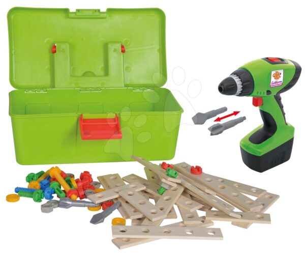 Fa építőjáték fúrógéppel Constructor Tool Box Eichhorn kofferben 63 darabos gyerek játék webáruház - játék rendelés online Fa gyerekjátékok | Fa építőjátékok | Fa építőjátékok Eichhorn