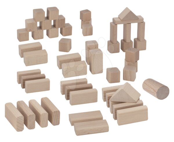 Fakockák Natural Wooden Blocks Eichhorn természetes színben 50 db 25 mm magas 12 hó-tól gyerek játék webáruház - játék rendelés online Fa gyerekjátékok | Fa építőjátékok | Fa építőkockák