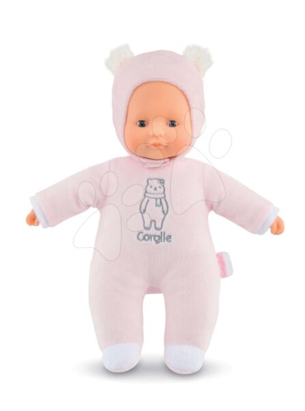 Játékbaba mackó Sweet Heart Pink Bear Corolle 30 cm kék szemekkel és levehető füles kapucnival rózsaszín 9 hó-tól gyerek játék webáruház - játék rendelés online Játékbabák gyerekeknek | Játékbabák kislányoknak | Játékbabák 9 hónapos kortól