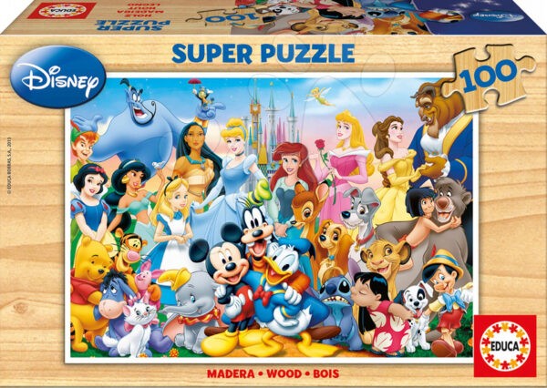 Fa puzzle Disney világ Educa 100 db 12002 gyerek játék webáruház - játék rendelés online Puzzle és társasjátékok | Gyerek puzzle | Fából készült Disney