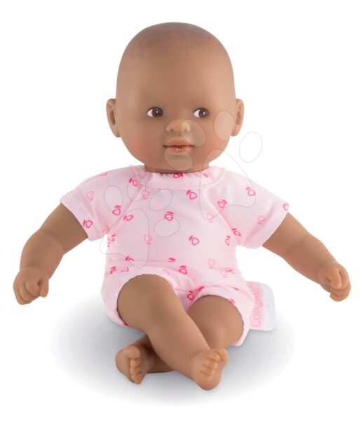 Játékbaba Mini Calin Candy Corolle 20 cm barna szemekkel cuki mintás ruhácskában 18 hó-tól gyerek játék webáruház - játék rendelés online Játékbabák gyerekeknek | Játékbabák kislányoknak | Játékbabák 18 hónapos kortól