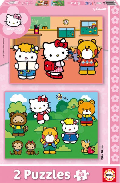 Puzzle gyerekeknek Hello Kitty Educa 2x48 db 14220 színes gyerek játék webáruház - játék rendelés online Puzzle és társasjátékok | Gyerek puzzle | Gyerek puzzle 8 - 99 darabos