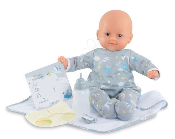 Játékbaba újszülött My New Born Child Mon Grand Poupon Corolle 36 cm kék pislogó szemekkel 24 hó-tól gyerek játék webáruház - játék rendelés online Játékbabák gyerekeknek | Játékbabák kislányoknak | Játékbabák 24 hónapos kortól