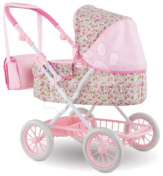 Mély babakocsi pelenkázó táskával Carriage Floral Corolle összecsukható 36-52 cm játékbabának magasságilag állítható gyerek játék webáruház - játék rendelés online Játékbabák gyerekeknek | Játék babakocsik | Játék babakocsik 18 hónapos kortól