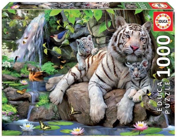 Educa Puzzle Tigris kis tigrisekkel 1000 db 14808 színes gyerek játék webáruház - játék rendelés online Puzzle és társasjátékok | Puzzle | 1000 darabos puzzle