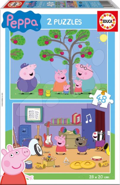 Puzzle Peppa Pig Educa 2x48 részes gyerek játék webáruház - játék rendelés online Puzzle és társasjátékok | Gyerek puzzle | Gyerek puzzle 8 - 99 darabos
