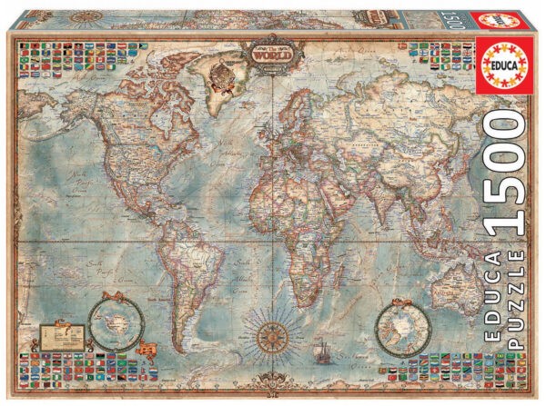 Educa Puzzle Politikai világtérkép 1 500 db 16005 színes gyerek játék webáruház - játék rendelés online Puzzle és társasjátékok | Puzzle | 1500 darabos puzzle