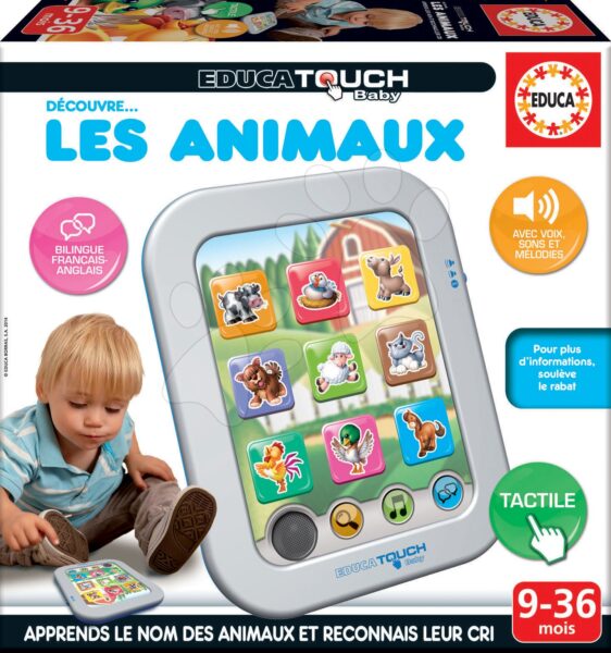 Elektronikus táblagép Állatkák Lex Animaux Educa 9-36 hó korosztály részére francia nyelvű gyerek játék webáruház - játék rendelés online Bébijátékok | Érzékek és motorika fejlesztése   | Interaktív játékok