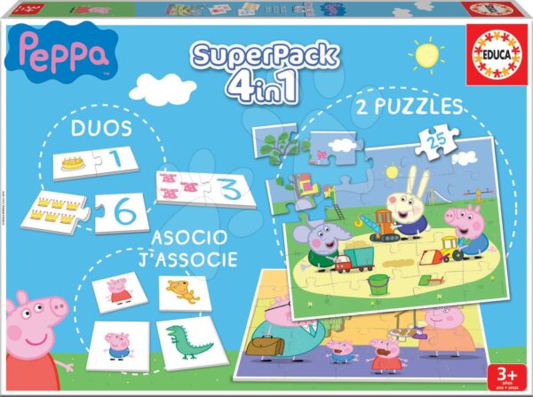 Puzzle domino és pexeso Peppa Pig Disney Superpack 4in1 Educa gyerek játék webáruház - játék rendelés online Puzzle és társasjátékok | Gyerek puzzle | Progresszív gyerek puzzle