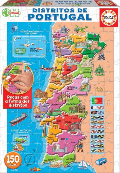 Puzzle Portugália térképe nevezetességekkel Educa 150 darabos 7 évtől gyerek játék webáruház - játék rendelés online Puzzle és társasjátékok | Gyerek puzzle | Gyerek puzzle 100-300 darabos
