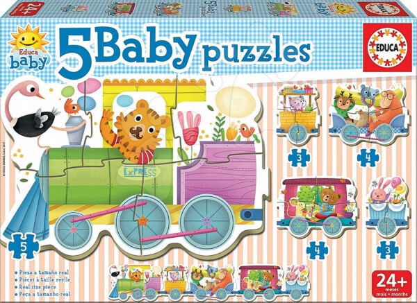 Educa gyerek puzzle Állatok a vonaton Baby 17142 gyerek játék webáruház - játék rendelés online Bébijátékok | Érzékek és motorika fejlesztése   | Bébi puzzle