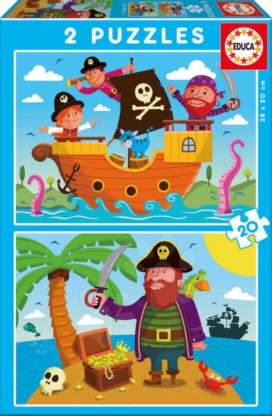 Educa gyerek puzzle Kalózok 2x20 részes 17149 gyerek játék webáruház - játék rendelés online Puzzle és társasjátékok | Gyerek puzzle | Gyerek puzzle 8 - 99 darabos