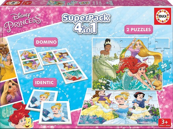 Educa gyerek puzzle Disney Hercegnők SuperPack 4in1 17198 gyerek játék webáruház - játék rendelés online Puzzle és társasjátékok | Gyerek puzzle | Progresszív gyerek puzzle