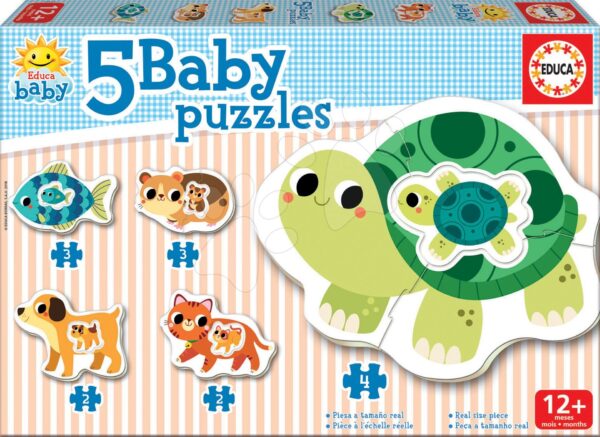 Educa puzzle legkisebbeknek Baby 5 - Állatok teknőssel 17573 gyerek játék webáruház - játék rendelés online Bébijátékok | Érzékek és motorika fejlesztése   | Bébi puzzle