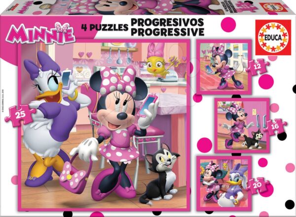 Educa gyermek puzzle Minnie Happy Helpers progresszív 12-16-20-25 17630 gyerek játék webáruház - játék rendelés online Puzzle és társasjátékok | Gyerek puzzle | Progresszív gyerek puzzle