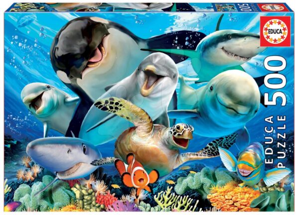 Educa puzzle Underwater selfies 500 darabos és fix ragasztó 17647 gyerek játék webáruház - játék rendelés online Puzzle és társasjátékok | Puzzle | 500 darabos puzzle