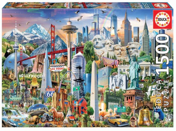 Educa puzzle Symbols from North America 1500 darabos és fix ragasztó 17670 gyerek játék webáruház - játék rendelés online Puzzle és társasjátékok | Puzzle | 1500 darabos puzzle
