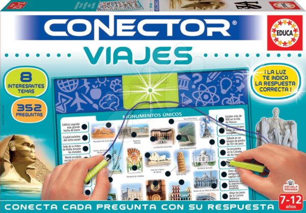 Társasjáték Conector Emlékművek és utazás Viajes Educa spanyol nyelvű 352 kérdés 7-12 éves korosztálynak gyerek játék webáruház - játék rendelés online Puzzle és társasjátékok | Társasjátékok | Idegennyelvű társasjátékok