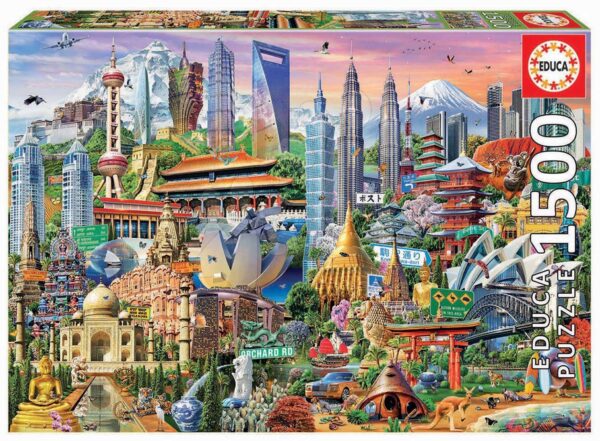 Educa puzzle Asia Landmarks 1500-darabos és fix ragasztó 17979 gyerek játék webáruház - játék rendelés online Puzzle és társasjátékok | Puzzle | 1500 darabos puzzle
