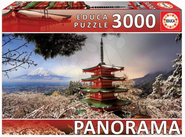 Educa puzzle panorama Mount Fuji and Chureito Pagoda 3000 darabos 18013 gyerek játék webáruház - játék rendelés online Puzzle és társasjátékok | Puzzle | Panoráma puzzle