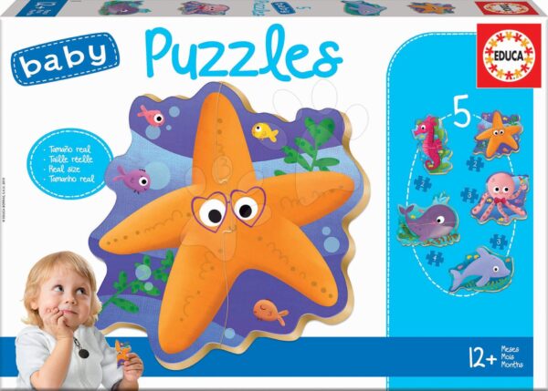 Puzzle legkisebbeknek Baby 5 Educa Tengeri állatvilág 12 hó-tól gyerek játék webáruház - játék rendelés online Bébijátékok | Érzékek és motorika fejlesztése   | Bébi puzzle