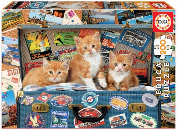 Puzzle Travelling kittens Educa 200 darabos 6 évtől gyerek játék webáruház - játék rendelés online Puzzle és társasjátékok | Gyerek puzzle | Gyerek puzzle 100-300 darabos