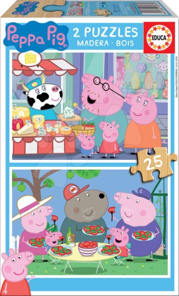 Fa puzzle Peppa Pig Educa 2x25 darabos 4 évtől gyerek játék webáruház - játék rendelés online Puzzle és társasjátékok | Gyerek puzzle | Fából készült Disney