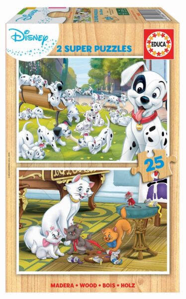 Fa puzzle gyerekeknek Disney állatkák Educa 2x25 darabos gyerek játék webáruház - játék rendelés online Puzzle és társasjátékok | Gyerek puzzle | Fából készült Disney