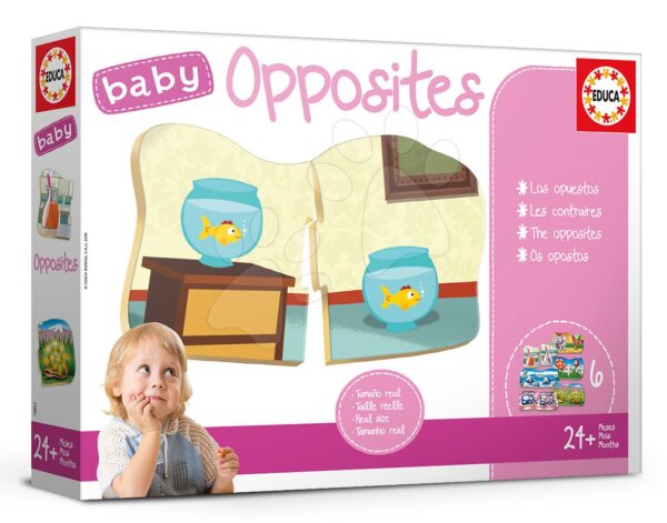 Oktatójáték legkisebbeknek Baby Opposites Educa Keressük az ellentéteket 24 hótól EDU18122 gyerek játék webáruház - játék rendelés online Bébijátékok | Érzékek és motorika fejlesztése   | Bébi puzzle
