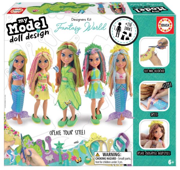 Kreatív alkotás My Model Doll Design Fantasy World Educa készíts saját játékbabát strand ruhában 5 modell 6 éves kortól gyerek játék webáruház - játék rendelés online Kreatív és didaktikus játékok | Kézimunka és alkotás