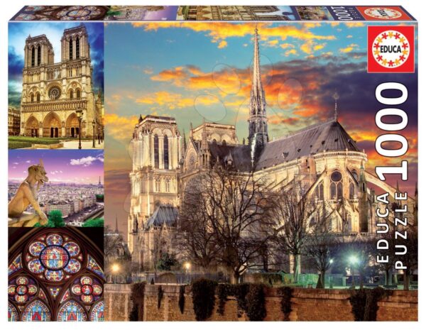 Puzzle Notre-Dame Collage Educa 1000 darabos és Fix ragasztó 11 évtől gyerek játék webáruház - játék rendelés online Puzzle és társasjátékok | Puzzle | 1000 darabos puzzle