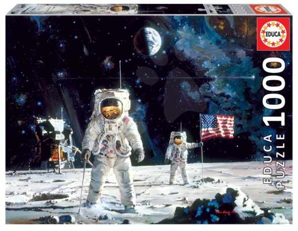 Puzzle First Man on the Moon Educa Robert McCall 1000 darabos és Fix ragasztó 11 évtől gyerek játék webáruház - játék rendelés online Puzzle és társasjátékok | Puzzle | 1000 darabos puzzle