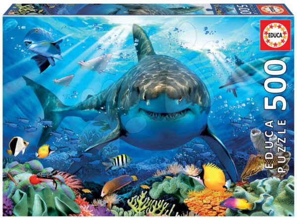 Puzzle Great White Shark Educa 500 darabos és Fix ragasztó 11 évtől gyerek játék webáruház - játék rendelés online Puzzle és társasjátékok | Puzzle | 500 darabos puzzle