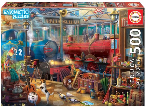 Puzzle Train Station Mysterious Educa 500 darabos és Fix ragasztó 11 évtől gyerek játék webáruház - játék rendelés online Puzzle és társasjátékok | Puzzle | 500 darabos puzzle