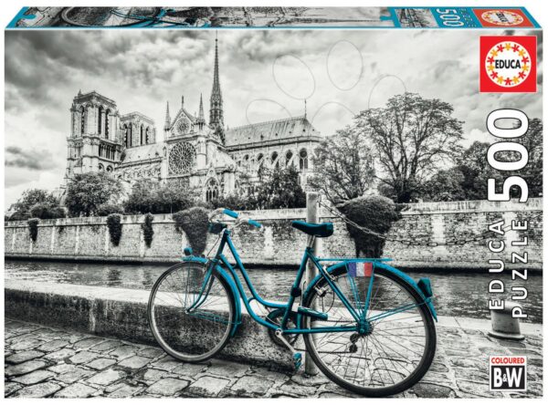 Puzzle Bike near Notre Dame Black&White Educa 500 darabos és Fix ragasztó 11 évtől gyerek játék webáruház - játék rendelés online Puzzle és társasjátékok | Puzzle | 500 darabos puzzle