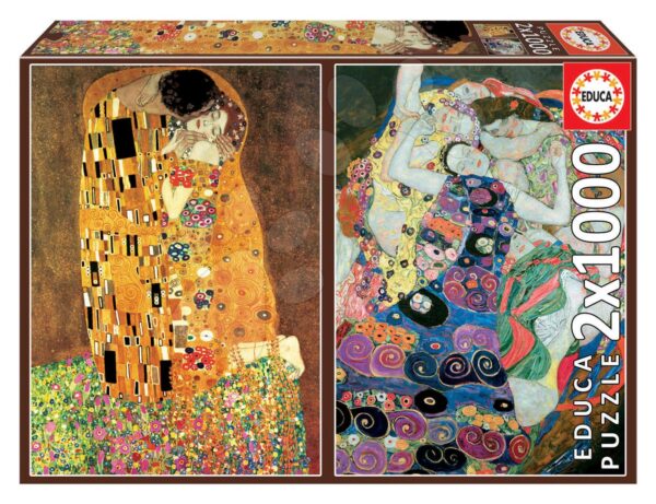 Puzzle El Beso + La Virgen Gustav Klimt Educa 2x1000 darabos és fix ragasztó 11 évtől gyerek játék webáruház - játék rendelés online Puzzle és társasjátékok | Puzzle | 1000 darabos puzzle