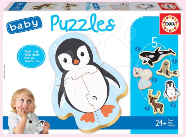 Puzzle legkisebbeknek Baby 5 Educa -  Állatok az Északi-sarkról 24 hó-tól gyerek játék webáruház - játék rendelés online Bébijátékok | Érzékek és motorika fejlesztése   | Bébi puzzle