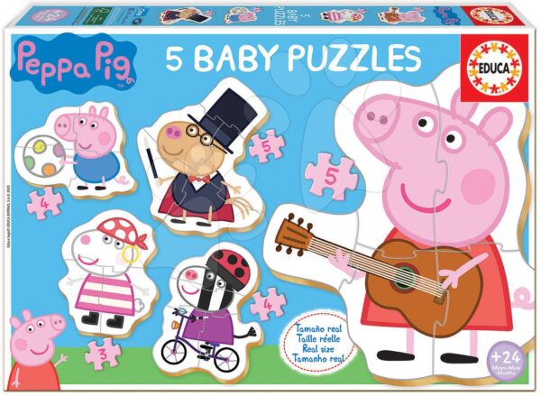 Puzzle legkisebbeknek Baby 5 Peppa Pig 2 Educa 24 hó-tól gyerek játék webáruház - játék rendelés online Bébijátékok | Érzékek és motorika fejlesztése   | Bébi puzzle