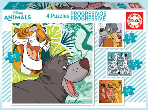 Puzzle Disney Classics Progressive 4in1 Educa 12-16-20-25 darabos gyerek játék webáruház - játék rendelés online Puzzle és társasjátékok | Gyerek puzzle | Progresszív gyerek puzzle