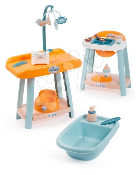Babagondozó szett játékbabának Nursery 3in1 Écoiffier pelenkázó asztal etetőszék és kiskád bilivel 18 hó-tól gyerek játék webáruház - játék rendelés online Játékbabák gyerekeknek | Babaházak